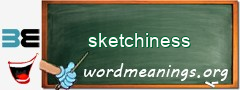 WordMeaning blackboard for sketchiness